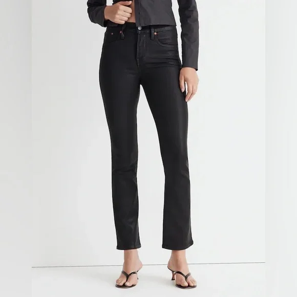 NWT Madewell Mid-Rise Kick Out Ankle Length Black Women’s Jeans - Picture 3 of 9